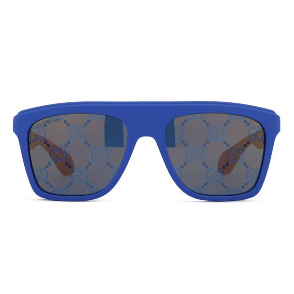 NWT GUCCI SUNGLASSES, SHIELD BLUE UNISEX EYEWEAR GUCCI - Picture 2 of 3